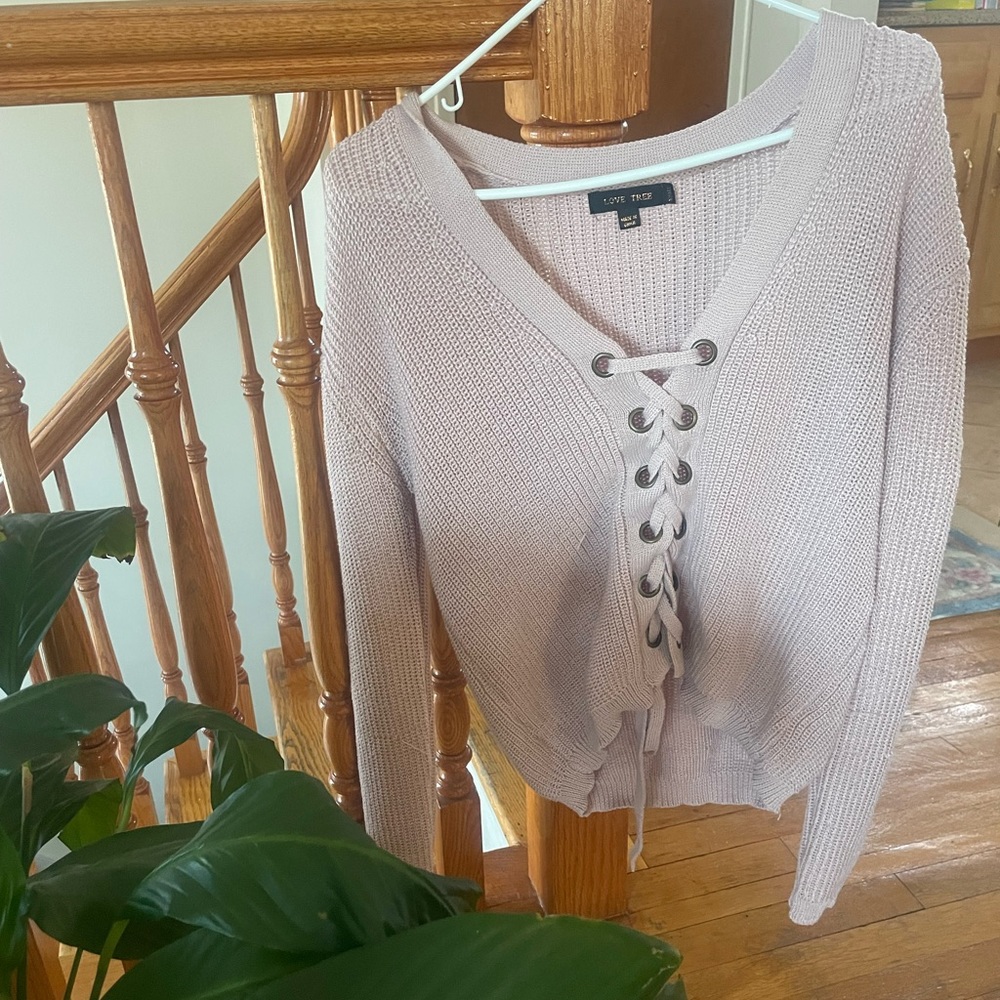 Pink off the shoulder sweater